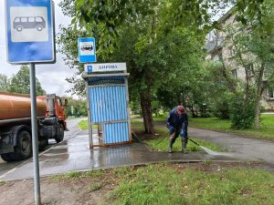 Остановки моют в Бердске
