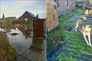 После ливней в Бердске дома на улице Партизанской оказались в воде
