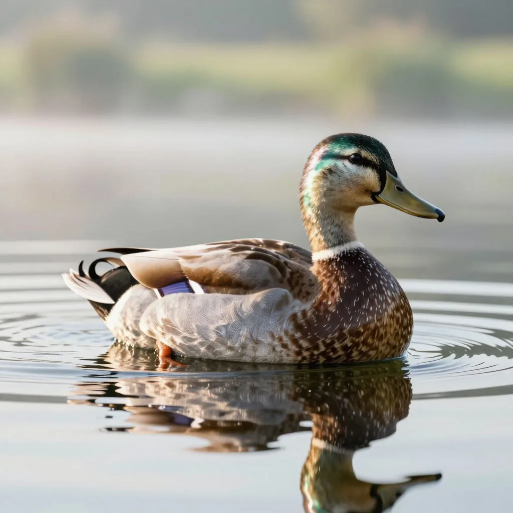 Утки плавают в водоеме эко-парка “Школьный” в Бердске