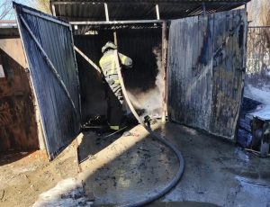 Мусорный контейнер сгорел в Бердске